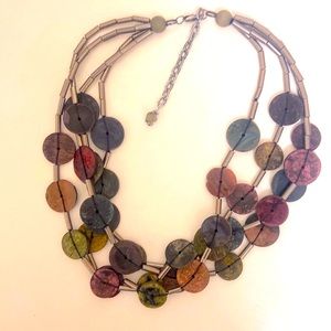 Polished stone 4 strand necklace